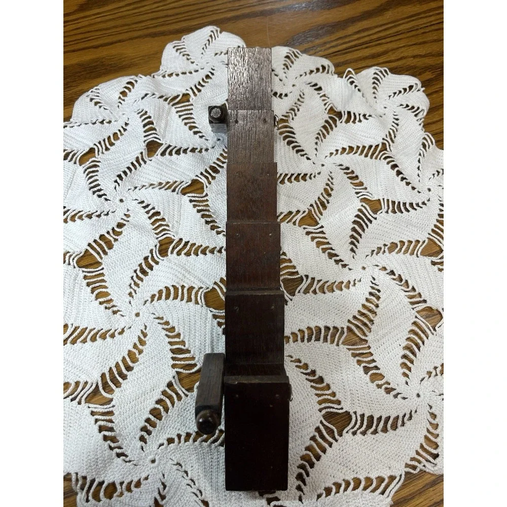 vintage wood wall-mounted staircase knick knack Trinket Spice Rack display shelf